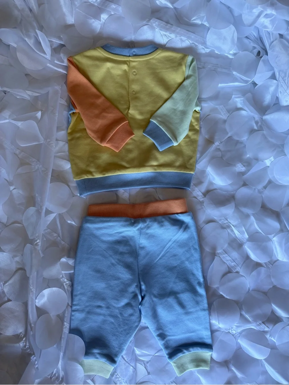 Ralph Lauren Pastel Blue, Yellow & Orange Colorblock Baby Set
